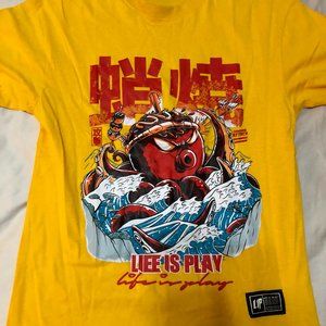 Yellow Anime Octopus T-Shirt with Kanji